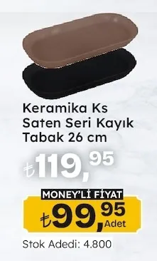 Keramika Ks Saten Seri Kayık Tabak 26 Cm