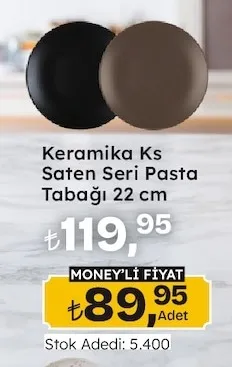 Keramika Ks Saten Seri Pasta Tabağı 22 Cm