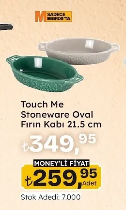 Touch Me Stoneware Oval Fırın Kabı 21.5 Cm