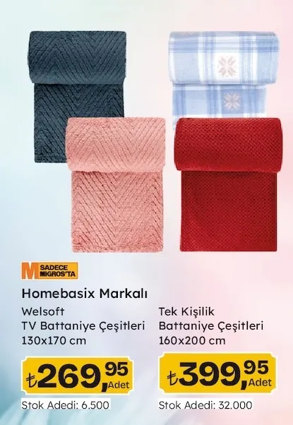 Homebasix Markalı Welsoft Tv Battaniye Çeşitleri 130X170 Cm