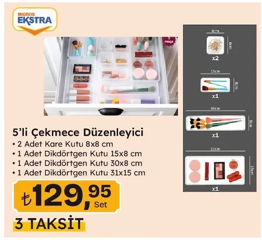 5'Li Çekmece Düzenleyici