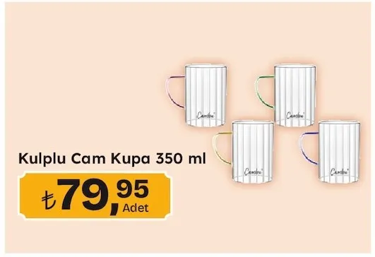 Kulplu Cam Kupa 350 Ml