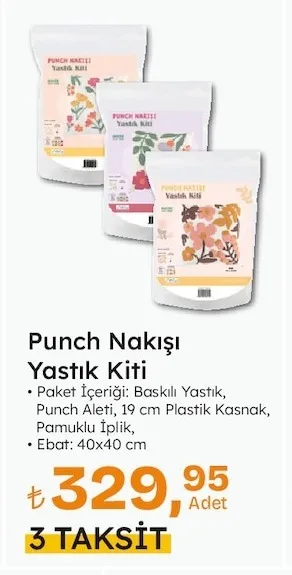 Punch Nakışı Yastık Kiti