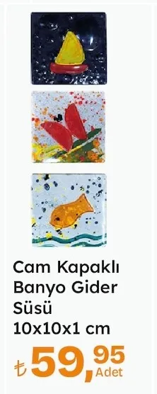 Cam Kapaklı Banyo Gider Süsü 10X10X1 Cm