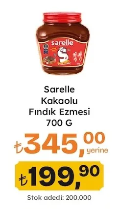Sarelle Kakaolu Fındık Ezmesi 700 G