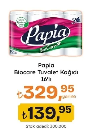 Papia Biocare Tuvalet Kağıdı 16'Lı