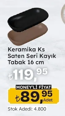 Keramika Ks Saten Seri Kayık Tabak 16 Cm