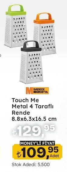 Touch Me Metal 4 Tarafli Rende 8.8X6.3X16.5 Cm