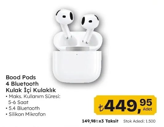 Bood Pods 4 Bluetooth Kulak İçi Kulaklık
