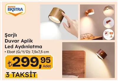 Şarjlı Duvar Aplik Led Aydınlatma