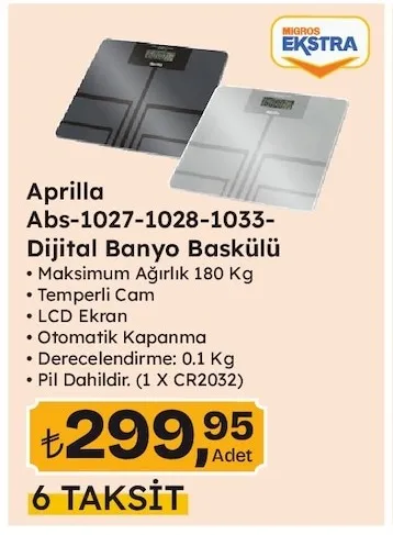 Aprilla Abs-1027-1028-1033- Dijital Banyo Baskülü
