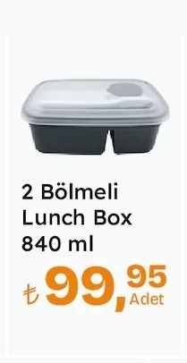 2 Bölmeli Lunch Box 840 Ml