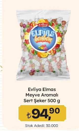 Evliya Elmas Meyve Aromalı Sert Şeker 500 G