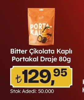 Bitter Çikolata Kaplı Portakal Draje 80G
