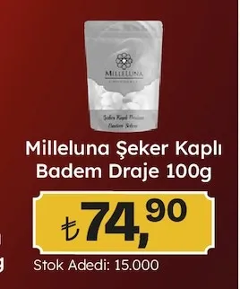 Milleluna Şeker Kaplı Badem Draje 100G