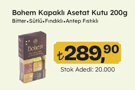 Bohem Kapaklı Asetat Kutu 200G