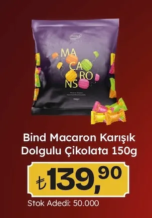 Bind Macaron Karışık Dolgulu Çikolata 150G