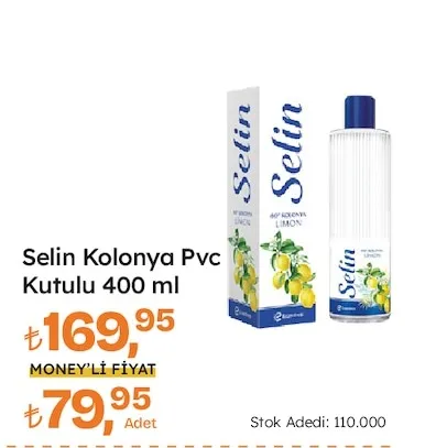 Selin Kolonya Pvc Kutulu 400 Ml