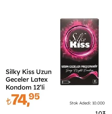 Silky Kiss Uzun Geceler Latex Kondom 12'Li