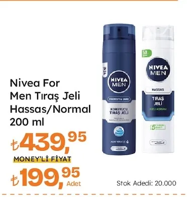 Nivea For Men Tıraş Jeli Hassas/Normal 200 Ml