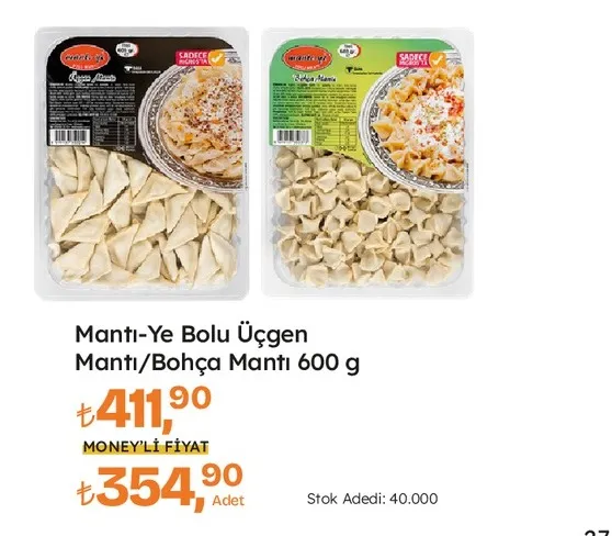 Mantı-Ye Bolu Üçgen Mantı/Bohça Mantı 600 G