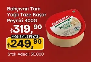 Bahçıvan Tam Yağlı Taze Kaşar Peyniri 400G
