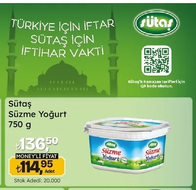 Sütaş Süzme Yoğurt 750 G