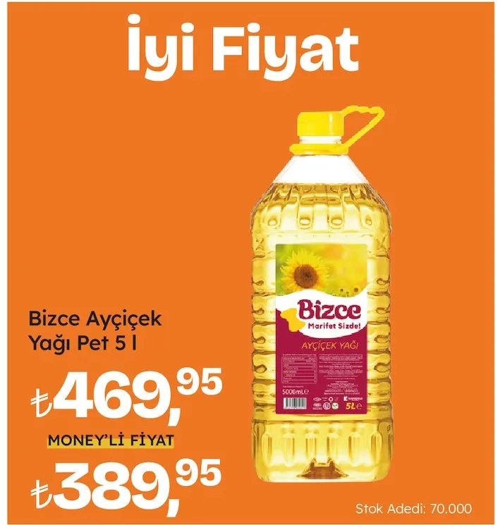 Bizce Ayçiçek Yağı Pet 5 L