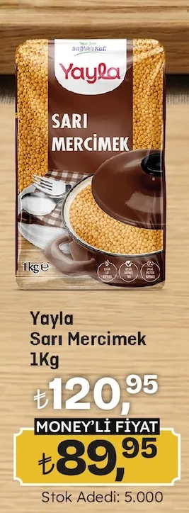 Yayla Sarı Mercimek 1Kg