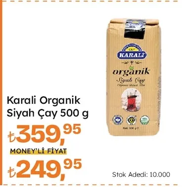 Karali Organik Siyah Çay 500 G