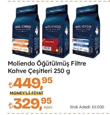 Moliendo Öğütülmüş Filtre Kahve Çeşitleri 250 G