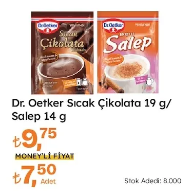 Dr. Oetker Sıcak Çikolata 19 G/ Salep 14 G