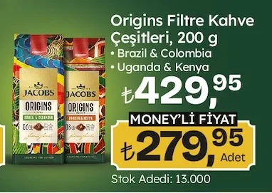Jacobs Origins Filtre Kahve Çeşitleri 200 G