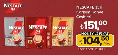 Nescafe 15'Li Karışım Kahve Çeşitleri