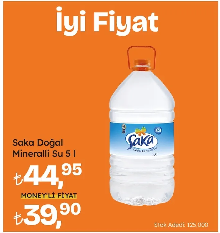 Saka Doğal Mineralli Su 5L