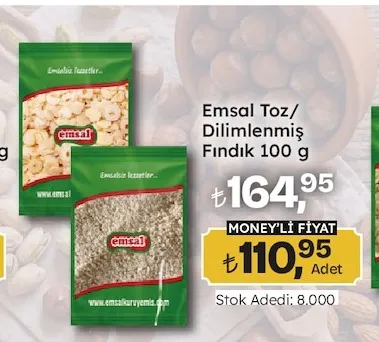 Emsal Toz/ Dilimlenmiş Fındık 100 G