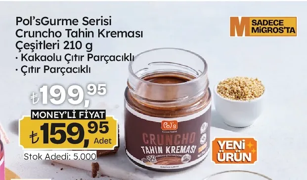 Pol'S Gurme Serisi Cruncho Tahin Kreması Çeşitleri 210 G
