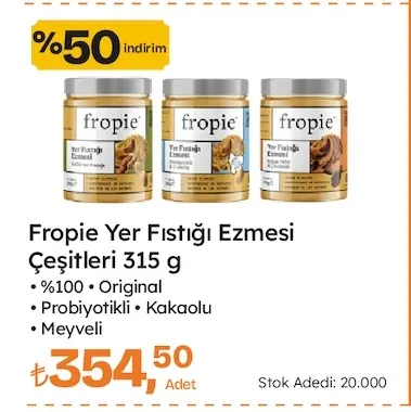Fropie Yer Fıstığı Ezmesi Çeşitleri 315 G