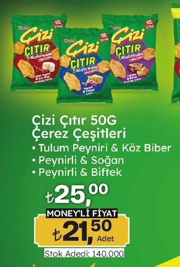 Çizi Çıtır 50G Çerez Çeşitleri