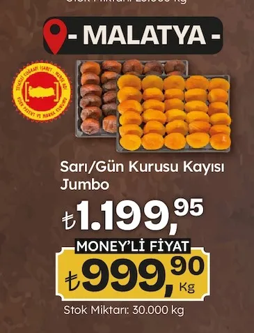 Sarı/Gün Kurusu Kayısı Jumbo
