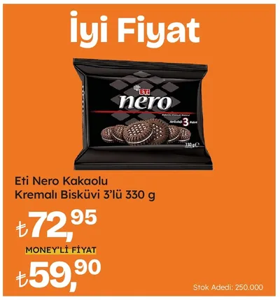 Eti Nero Kakaolu Kremalı Bisküvi 3'Lü 330 G