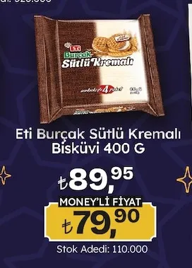 Eti Burçak Sütlü Kremalı Bisküvi 400 G