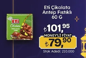 Eti Çikolata Antep Fıstıklı 60 G