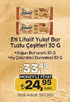 Eti Lifalif Yulaf Bar Tuzlu Çeşitleri 30 G