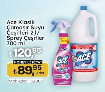 Ace Klasik Çamaşır Suyu Çeşitleri 2 L