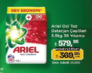 Ariel Oxi Toz Deterjan Çeşitleri 5.5Kg 36 Yıkama