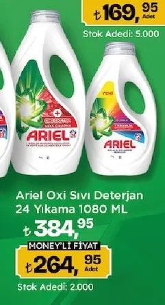 Ariel Oxi Sıvı Deterjan 24 Yıkama 1080 Ml