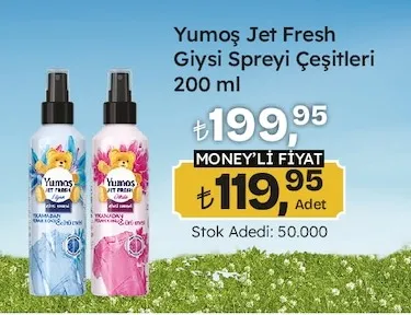 Yumoş Jet Fresh Giysi Spreyi Çeşitleri 200 Ml