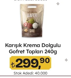 Karışık Krema Dolgulu Gofret Topları 240G