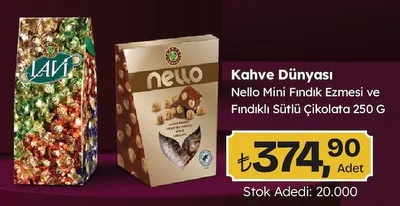 Kahve Dünyası Nello Mini Fındık Ezmesi Ve Fındıklı Sütlü Çikolata 250 G